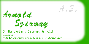 arnold szirmay business card